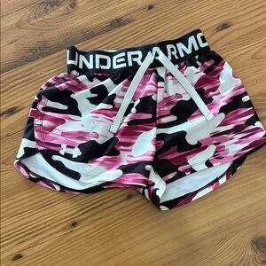 Under Armour Women's Athletic Shorts in Pink and Black Camo